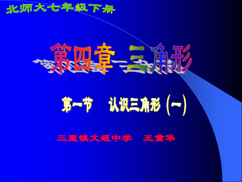 北师大版七年级数学下册第四章第一节认识三角形PPT课件