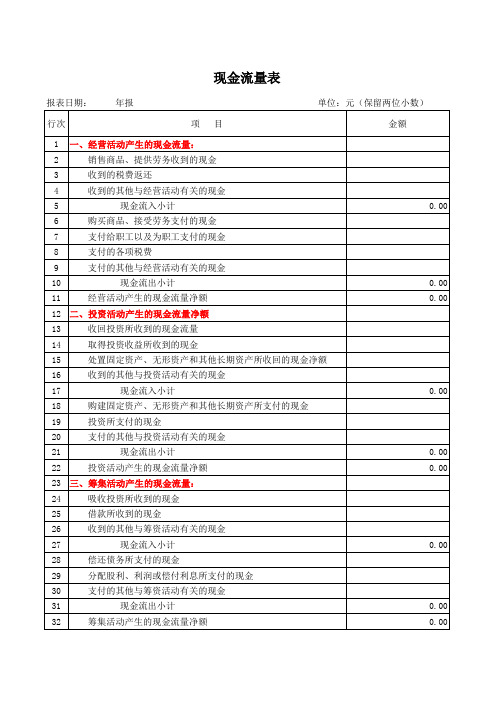 现金流量表(Excel版)