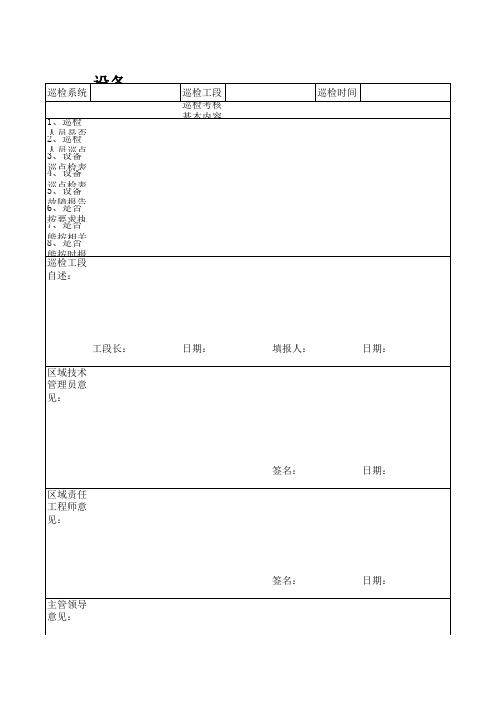 设备巡点检制度执行情况考核表