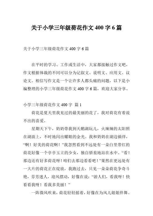 关于小学三年级荷花作文400字6篇