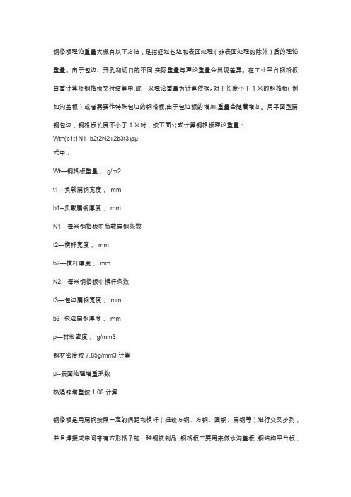 钢板网理论重量表