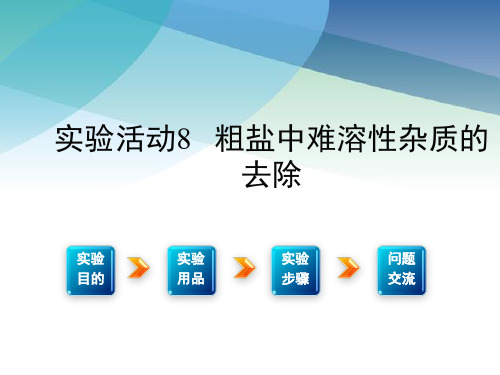 初三化学下册《粗盐中难溶性杂质的去除》课件