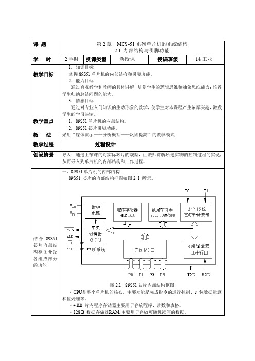 中职中专单片机原理电子教案