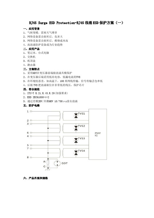 RJ45 Surge ESD Protection-RJ45浪涌ESD保护方案(一)