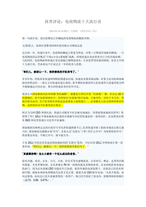 电商十大流行语