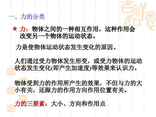 华师大版科学八上《几种常见的力》课件