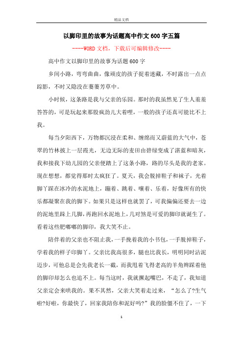 以脚印里的故事为话题高中作文600字五篇