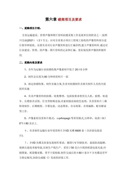 磋商项目及要求