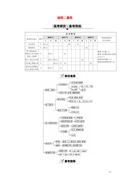 2021高考物理一轮复习第十二单元波粒二象性和原子物理第1讲波粒二象性学案新人教版