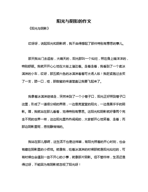 阳光与阴影的作文