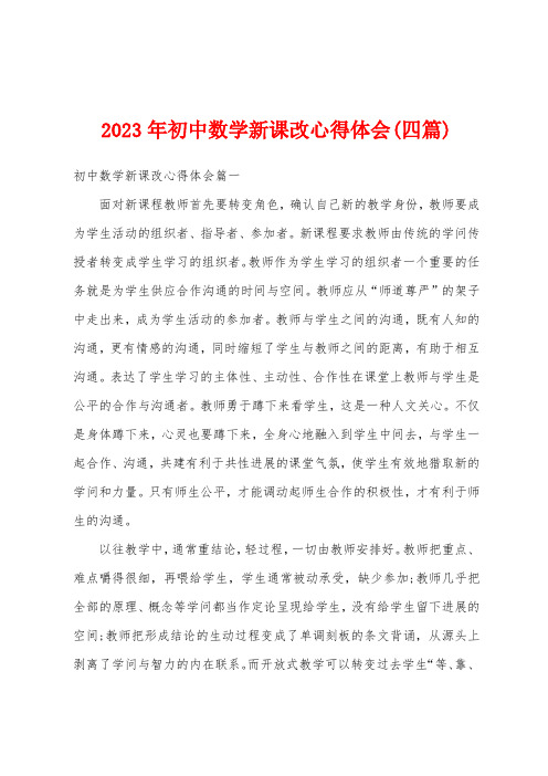 2023年初中数学新课改心得体会(四篇)