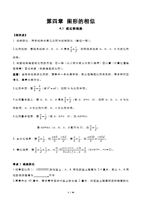 第四章图形的相似 讲义