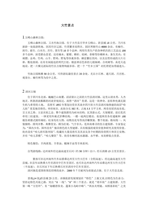 地方课：大竹景点