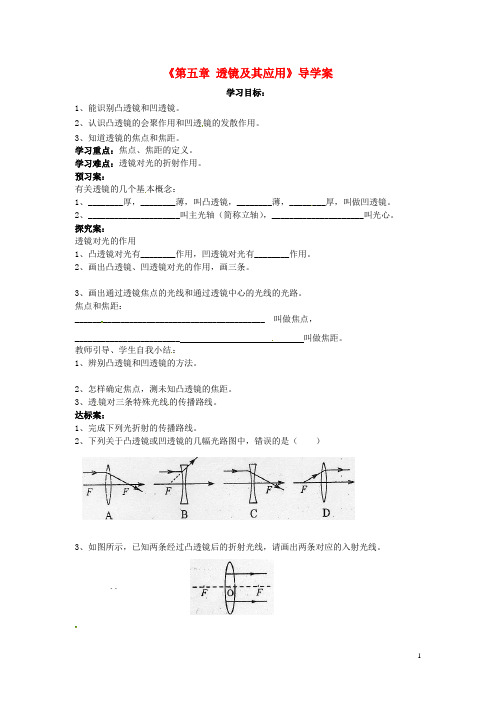 山东省肥城市王庄镇初级中学八年级物理上册《第五章 