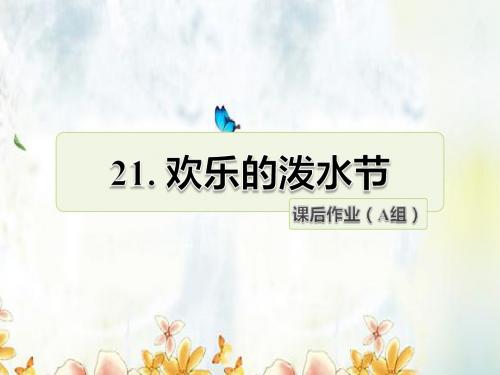 二年级语文下册第7单元第21课《欢乐的泼水节》课后作业(A组-基础篇)