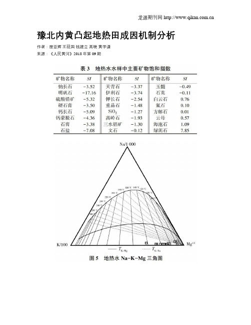 豫北内黄凸起地热田成因机制分析