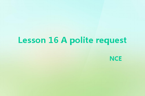 新概念英语第二册 Lesson 16