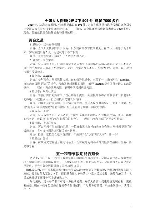 全国人大议案 资料