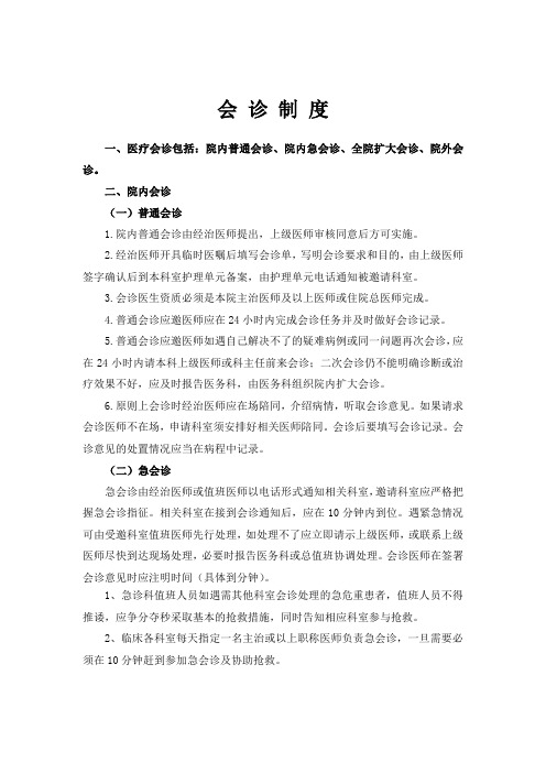 医院会诊制度