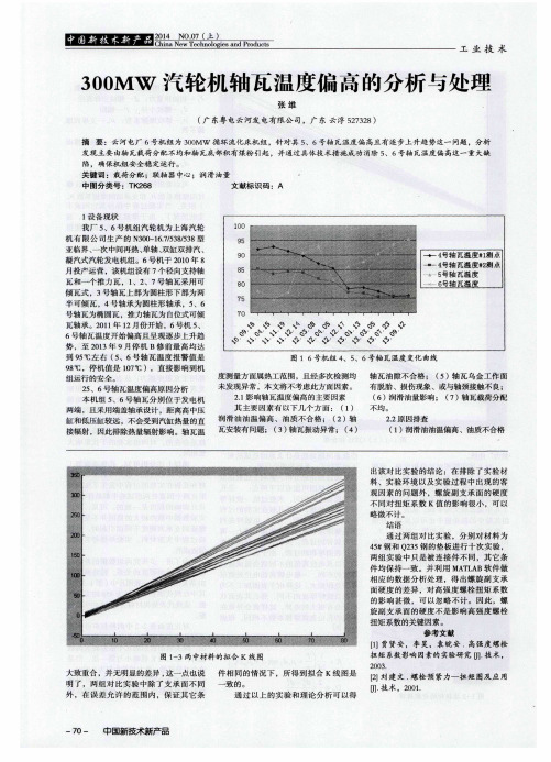 300MW汽轮机轴瓦温度偏高的分析与处理