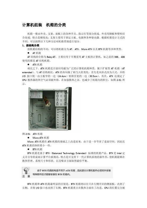计算机组装  机箱的分类