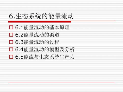 6 .1能量流动的基本原理