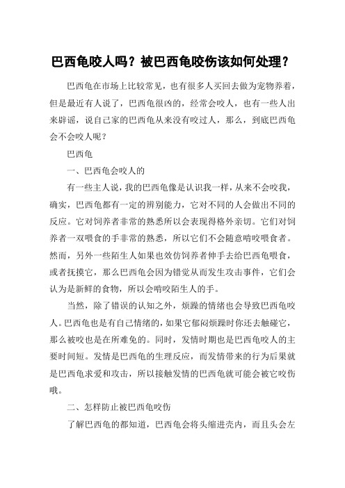 巴西龟咬人吗？被巴西龟咬伤该如何处理？