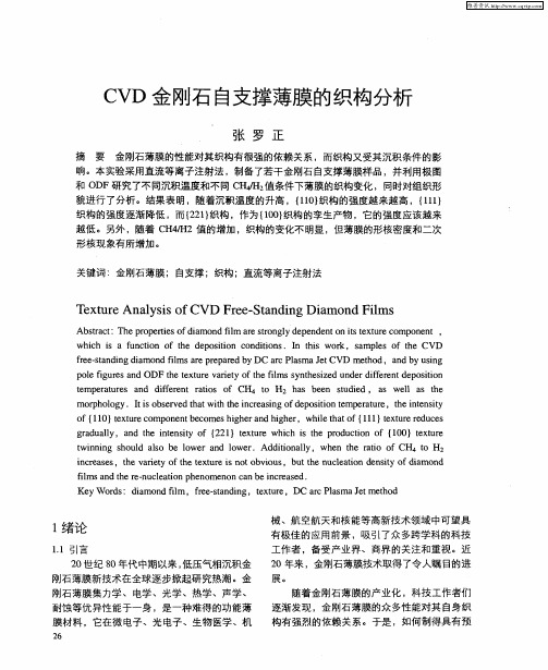 CVD金刚石自支撑薄膜的织构分析