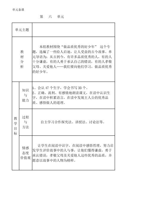 人教版二年级语文六至八电子备课