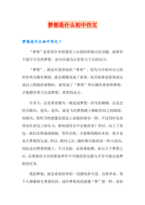 梦想是什么初中作文