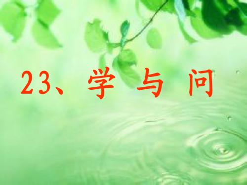 苏教版六年级语文上册《学与问》
