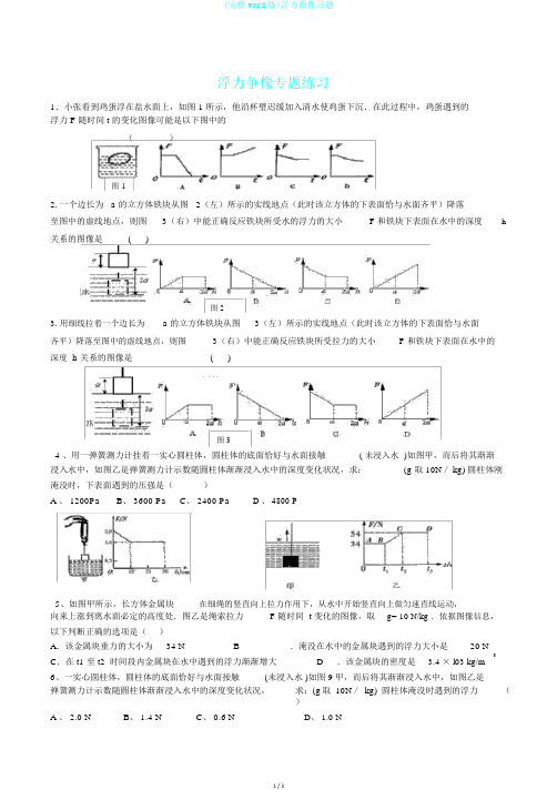 (完整word版)浮力图像习题