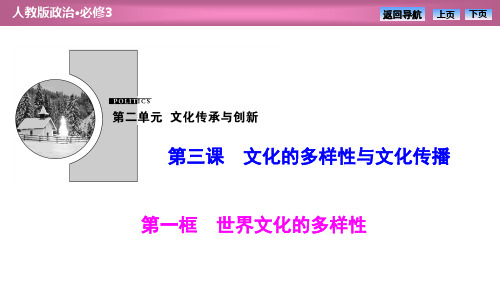 人教高中政治必修3书讲解部分PPT第二单元  第三课  第一框 世界文化的多样性