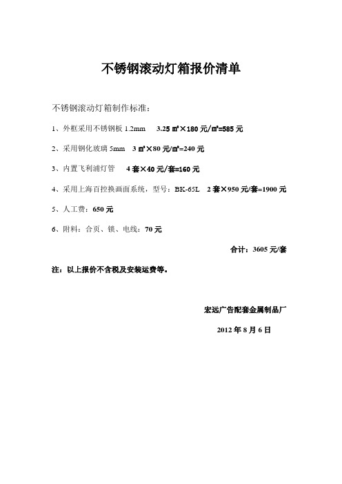 不锈钢板清单