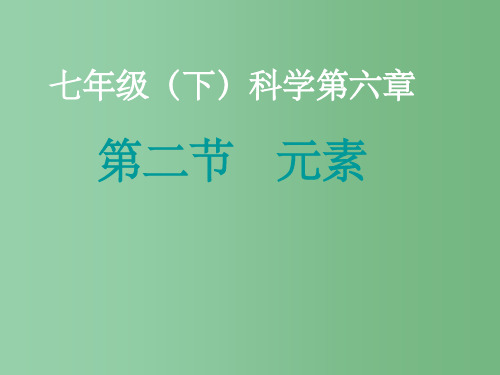 八年级科学上册 第6章 第2节 元素 华东师大版