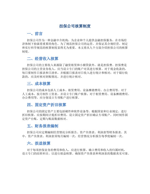 担保公司核算制度