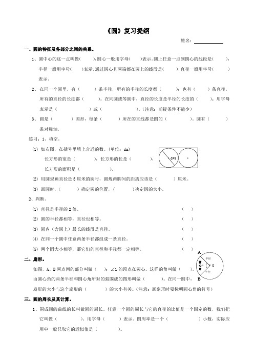 圆的复习提纲
