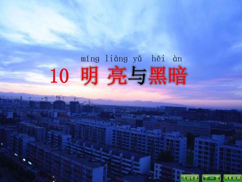 苏教版小学科学二年级上册《10.明亮与黑暗》课件