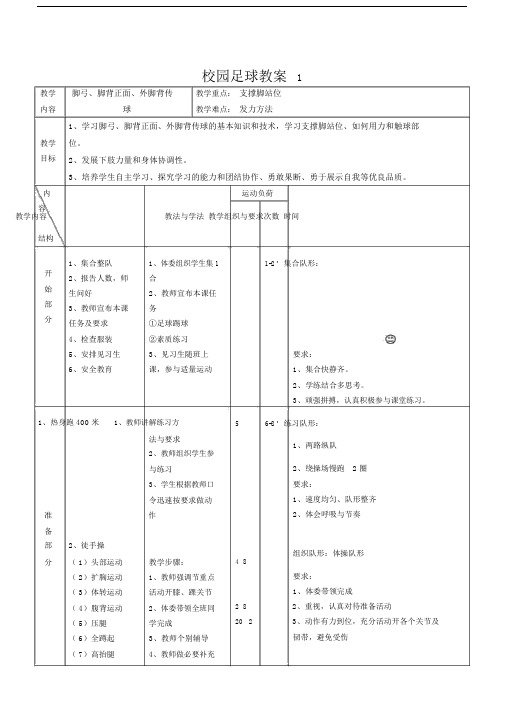 校园足球教学教案.docx