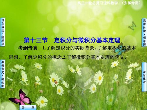 高考数学(理)总复习备考指导课件：第二章 函数、导数及其应用 第13节 定积分与微积分基本定理