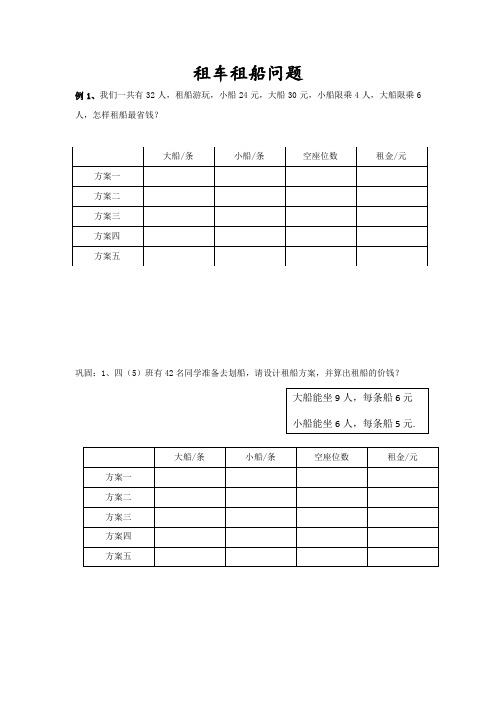 租车租船方案问题完整版