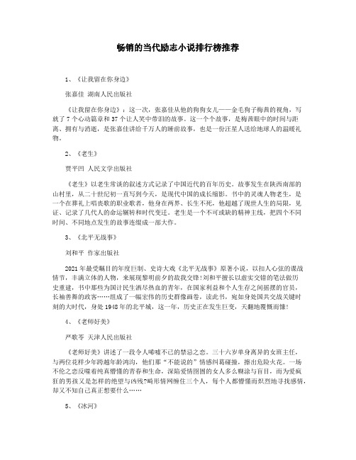 畅销的当代励志小说排行榜推荐