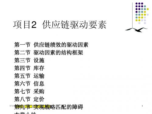 项目2 供应链绩效驱动因素(讲课用)