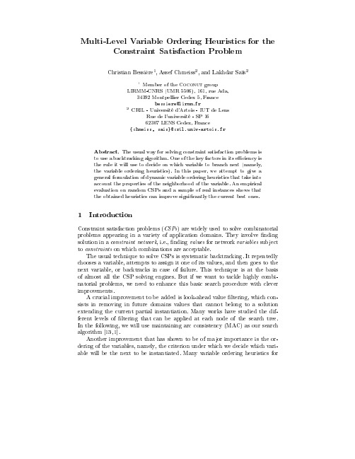 Neighborhood-based variable ordering heuristics for the constraint satisfaction problem