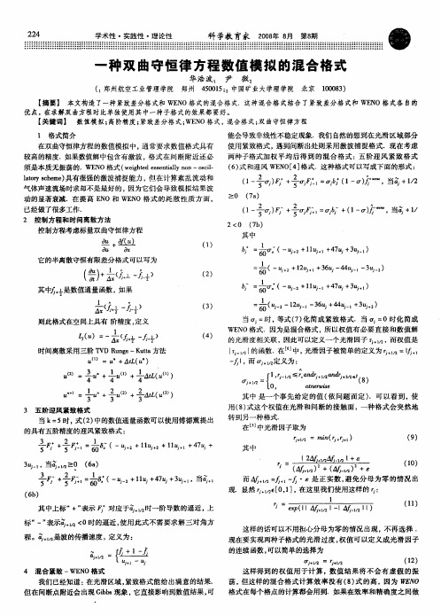 一种双曲守恒律方程数值模拟的混合格式