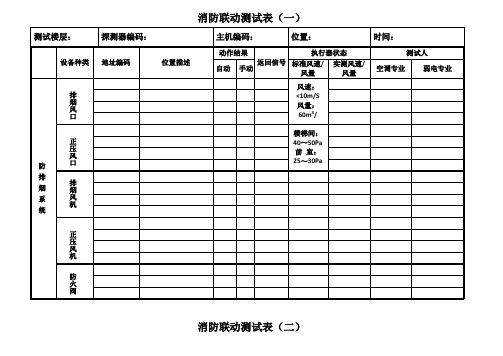 消防联动测试记录表格