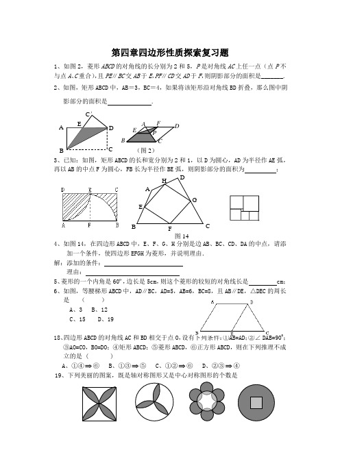 北师大版八年级数学上册第四章四边形性质探索复习题