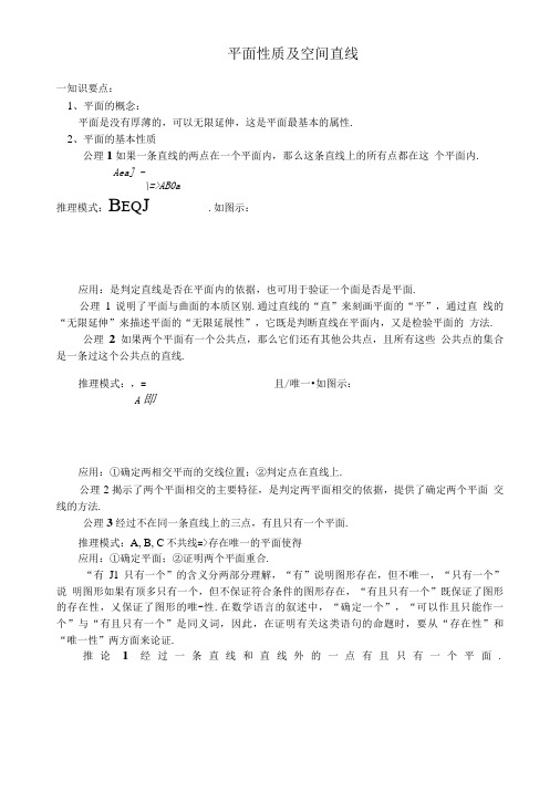 平面性质及空间直线.doc