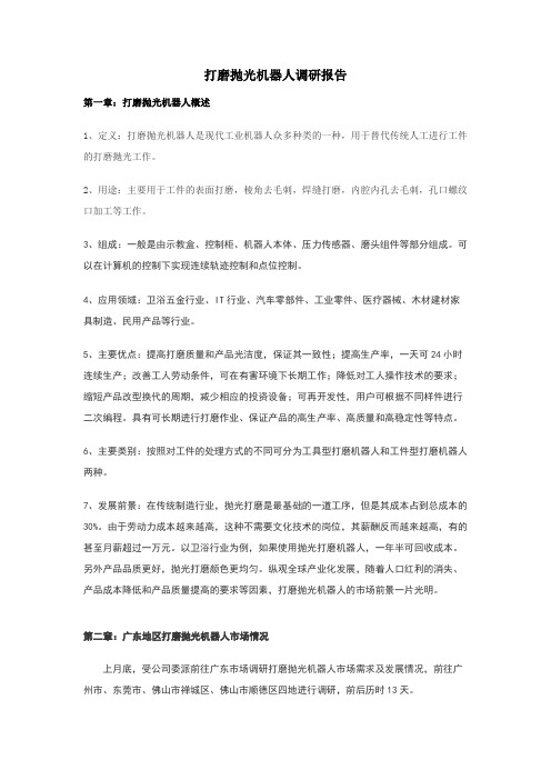 打磨抛光机器人调研报告