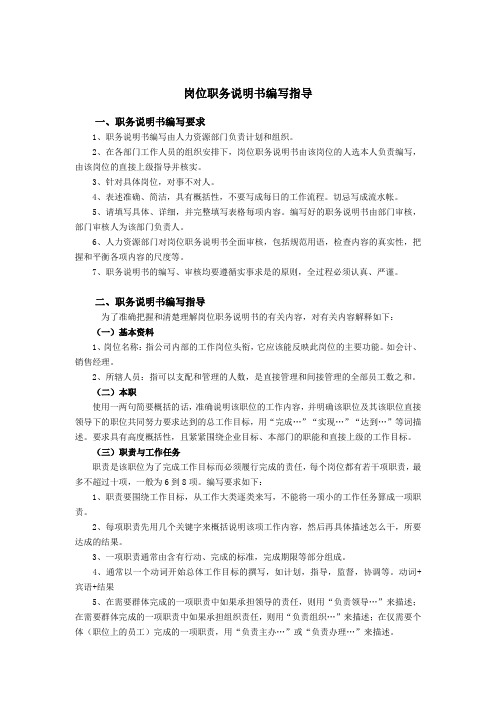 团委副书记职务说明书